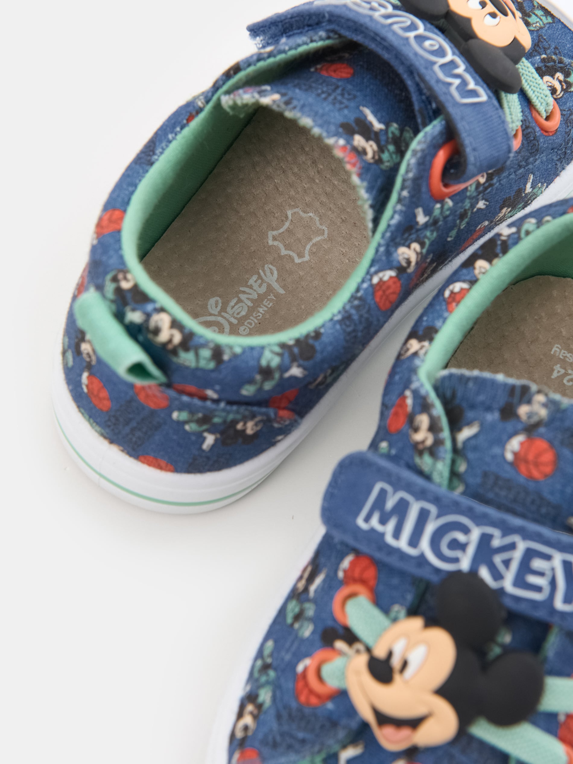 Bawełniane trampki ze skórzaną wkładką Mickey Mouse
