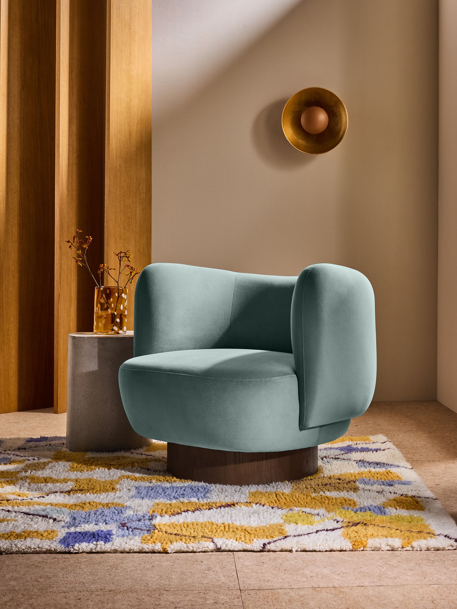 Novara Swivel Accent Chair in Steel Grey Blue