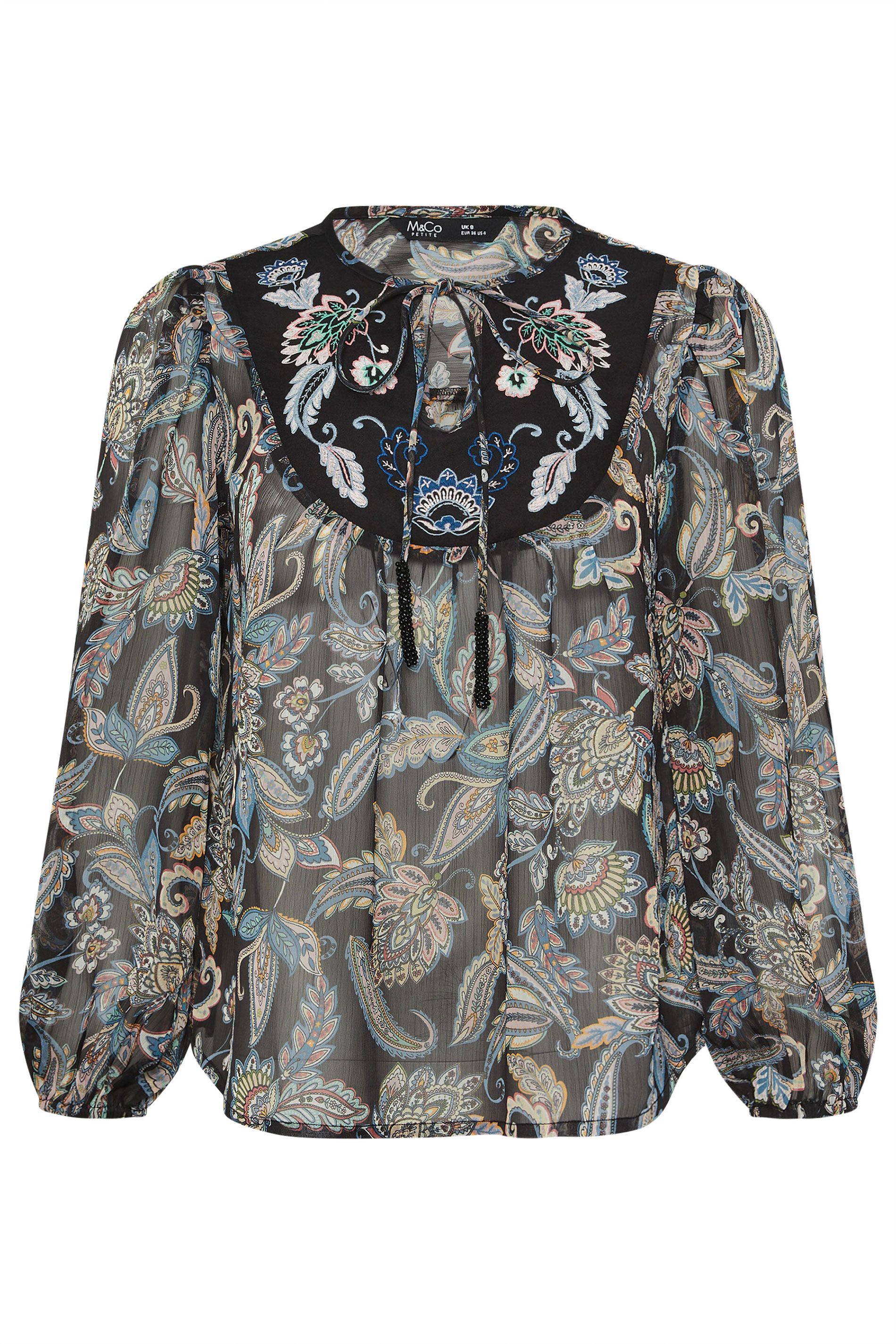 M&Co Petite Floral Embroidered Blouse