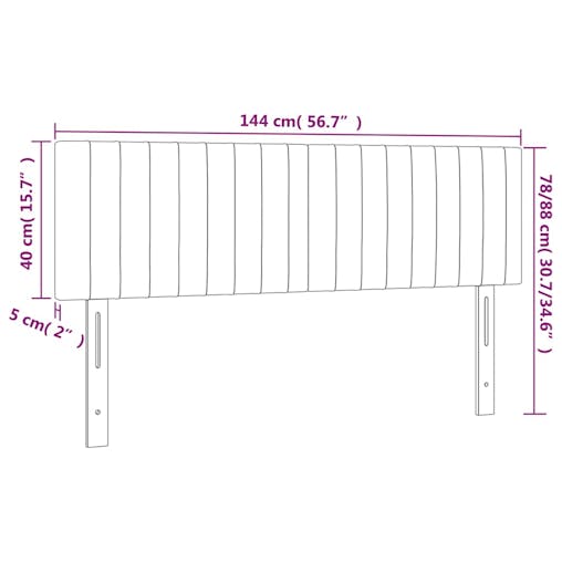 NNEVL Headboards 2 pcs Dark Grey 72x5x78/88 cm Fabric