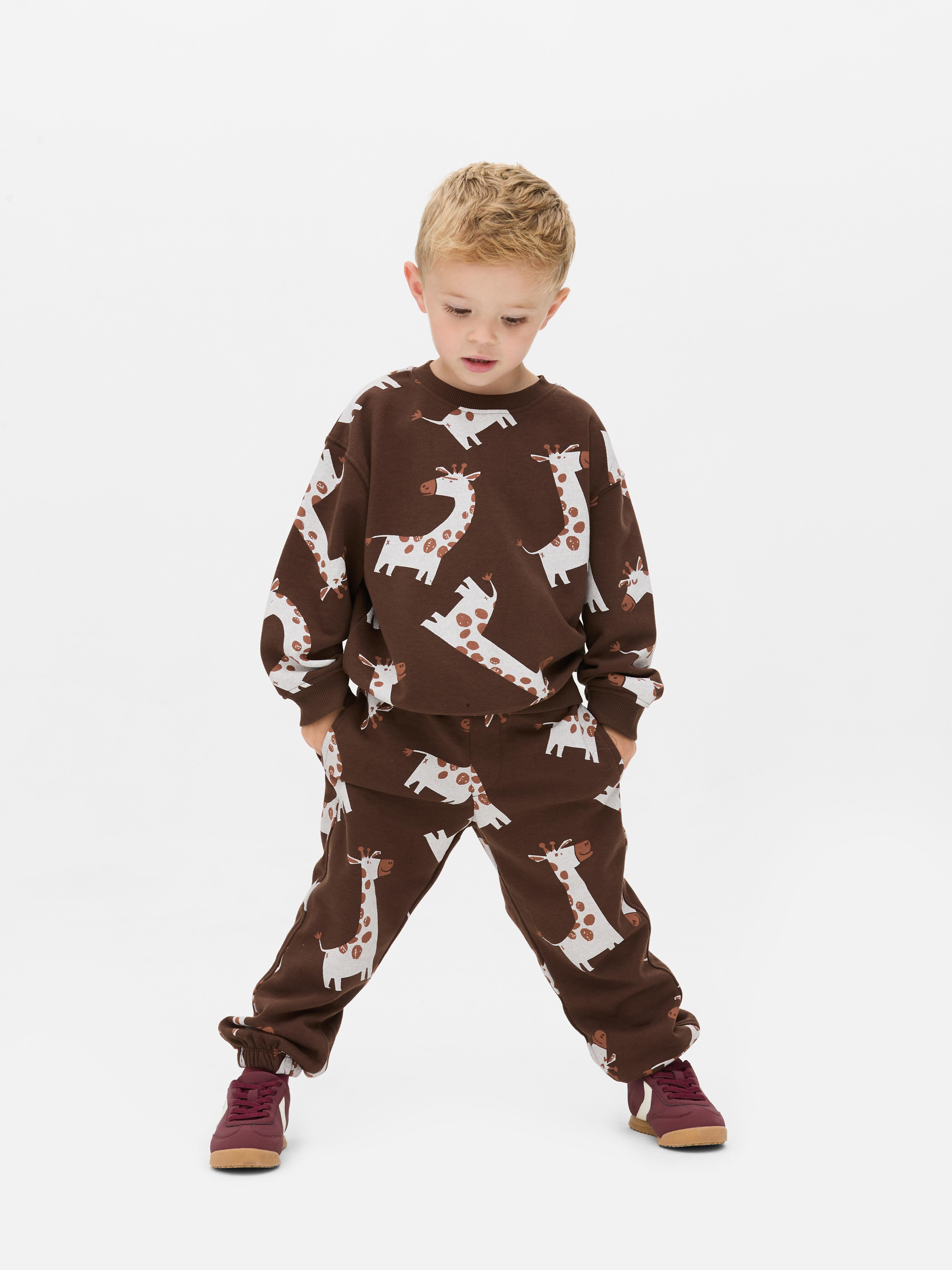 1.5-8yrs | Printed Sweatshirt and Sweatpants Set