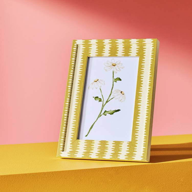 Habitat Mustard Printed Yellow Picture Frame - 4x6"