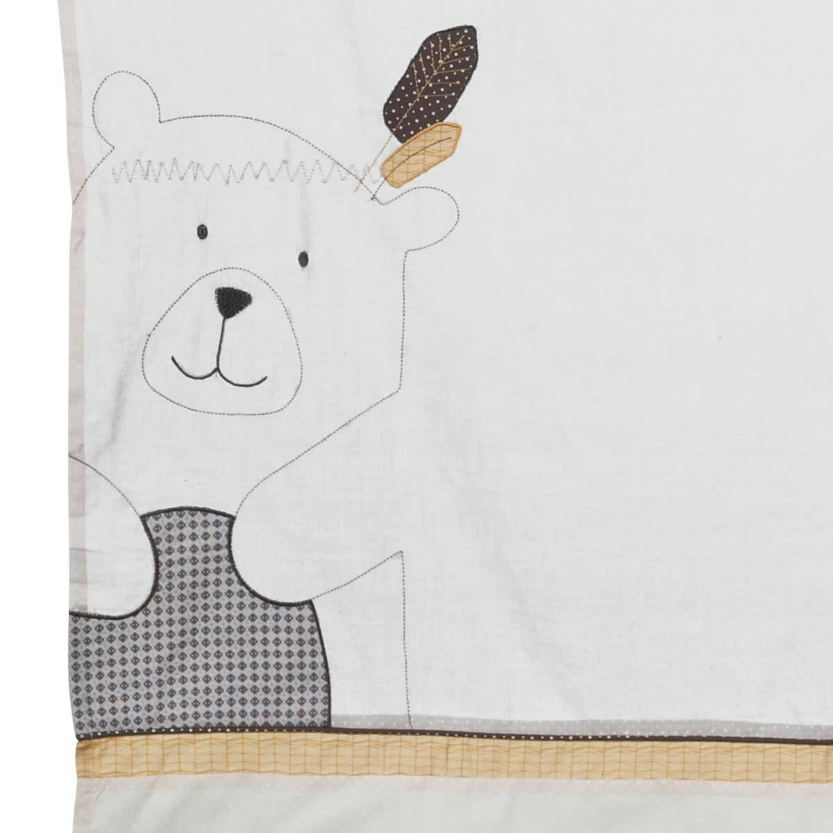 TIMOUKI - Rideau à pattes 180x105cm en coton beige