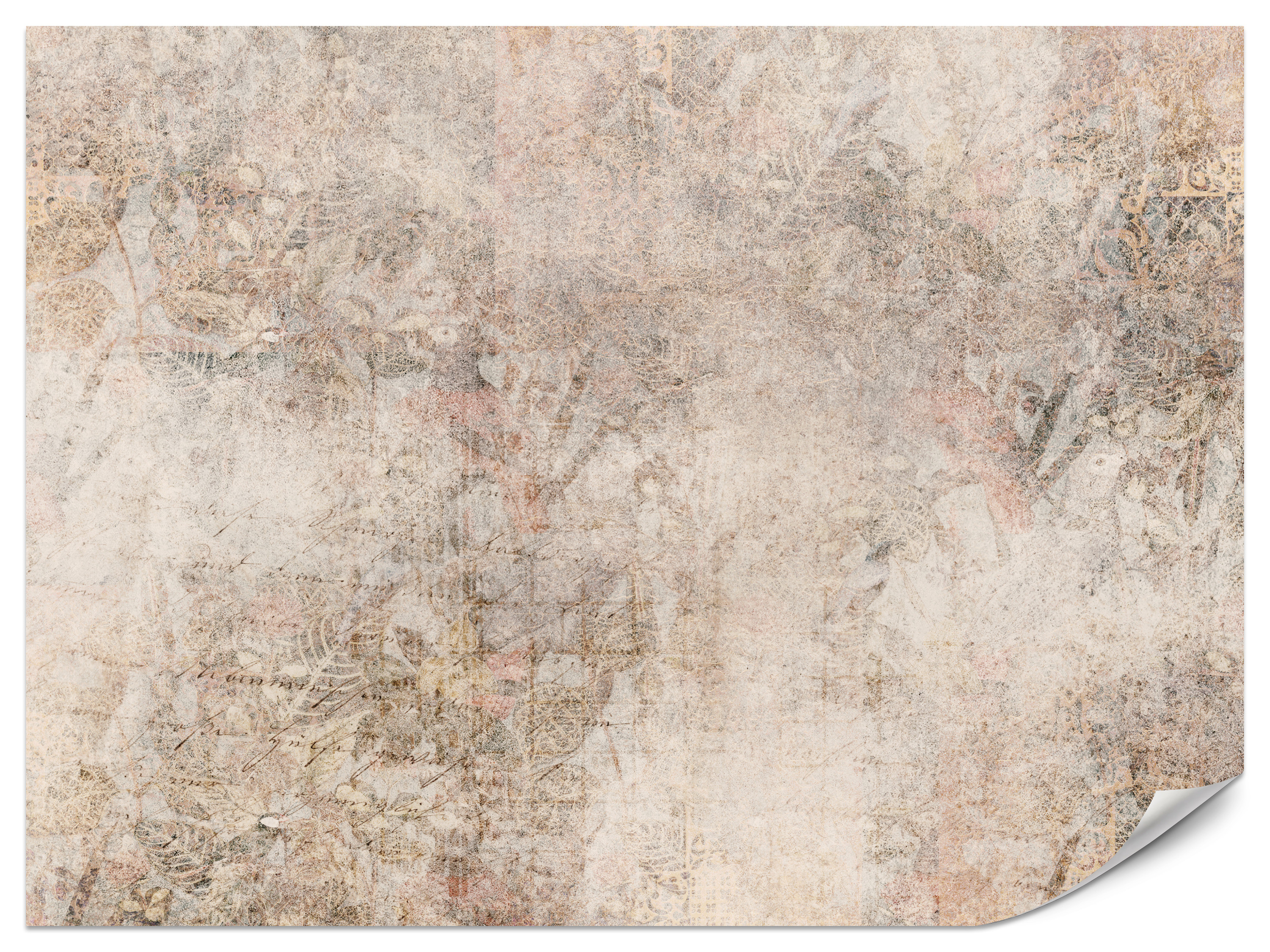 Fototapeta Mozaika z pudrowymi ornamentami na betonie 100x70cm