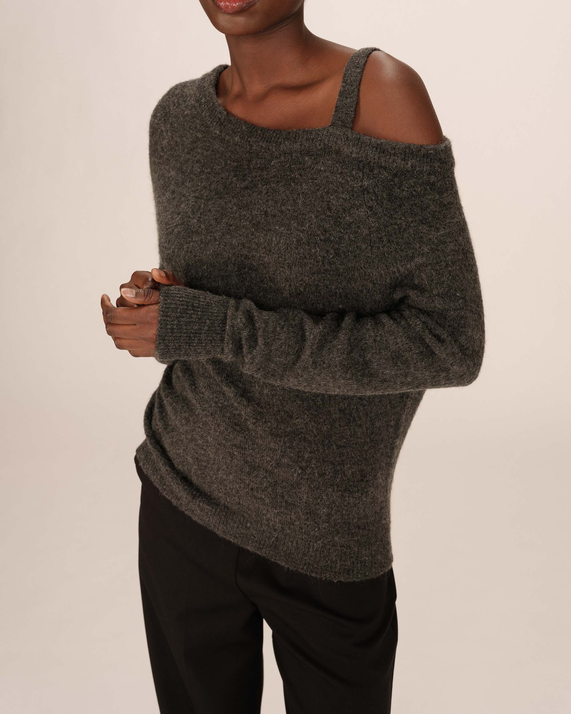 Pull asymetrique anthracite Samantha