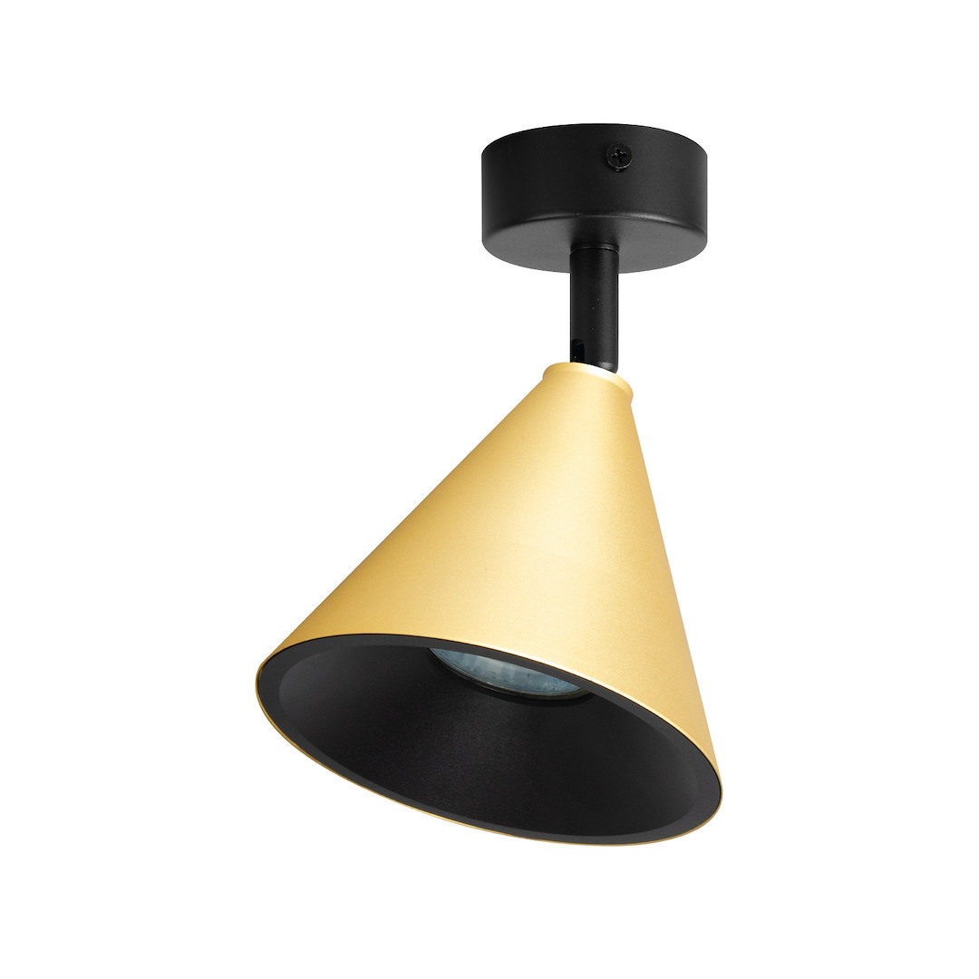 Spot okrągły złoto-czarny CONE 1xGU10x10W wym:16,5x10x12cm IP20 Milagro
