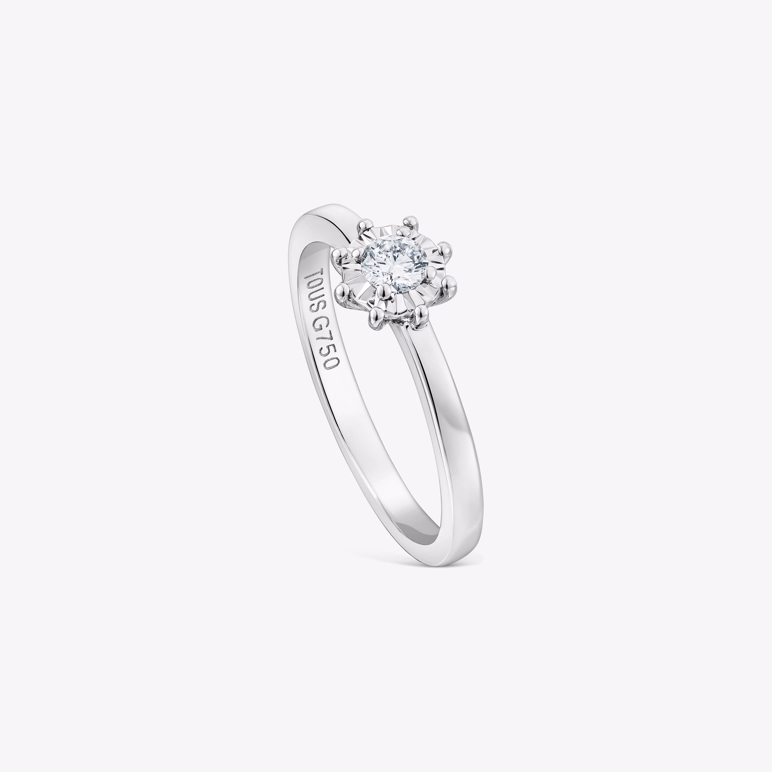 Anillo rosetón pequeño de oro blanco y diamantes 0.15ct Les Classiques