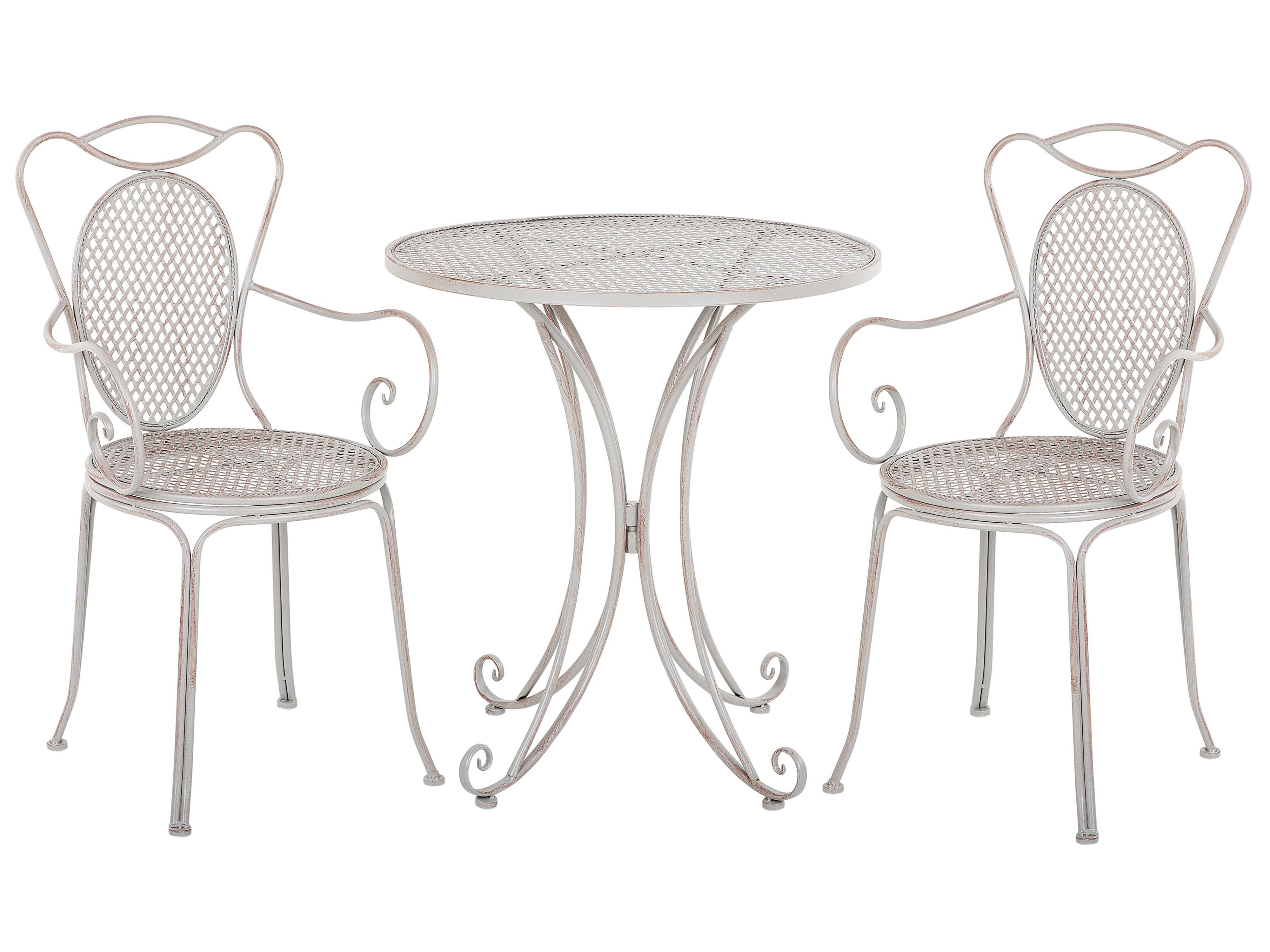 Bistro Set Folding CILENTO Metal Grey