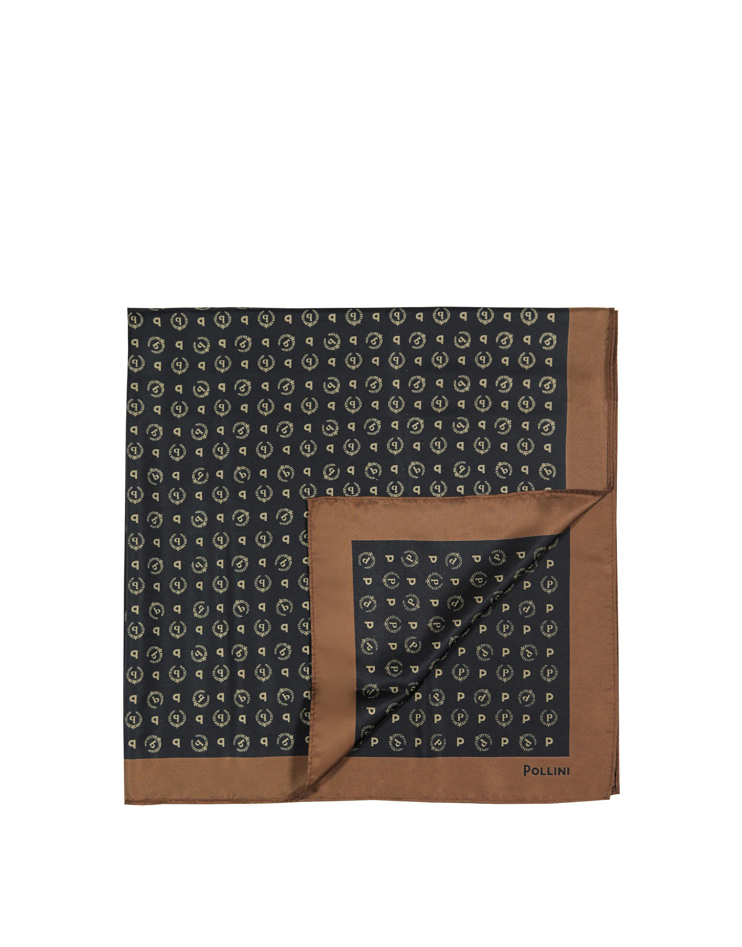 Foulard In Raso Heritage Logo Classic Nero/marrone