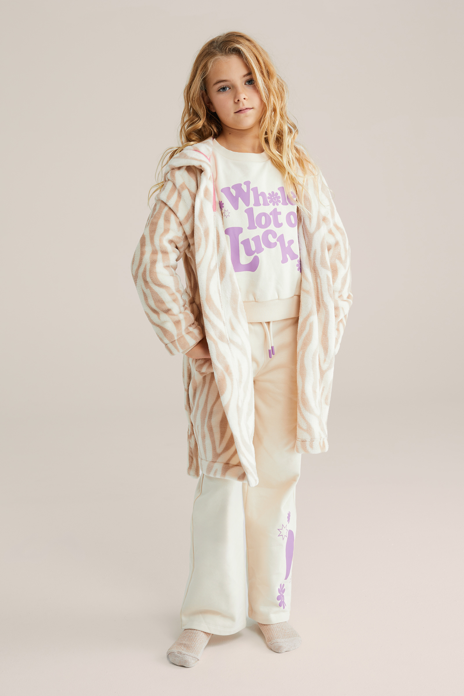 Meisjes badjas met print