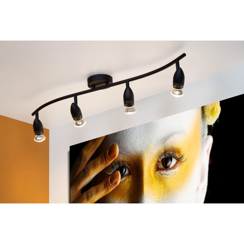 Spot Caro noir GU10 4 x 5 W LUCIDE