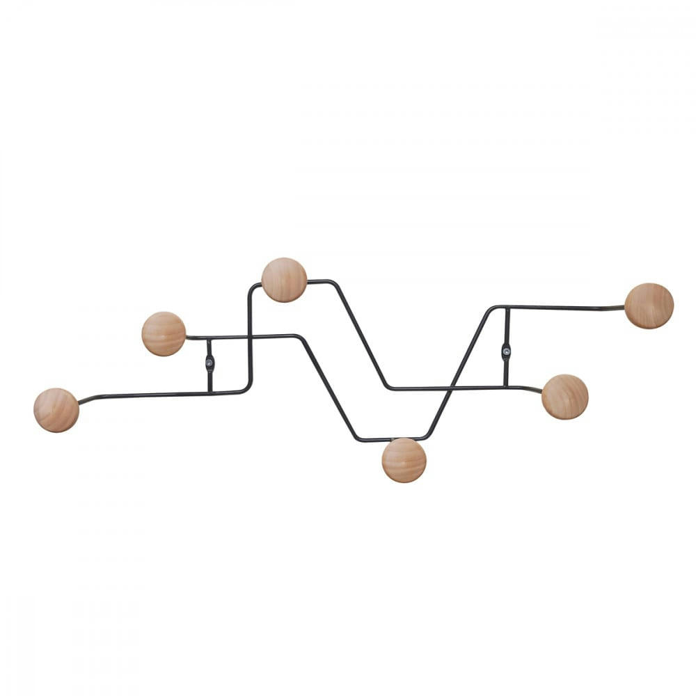 - Porte-manteaux 6 crochets métal 54x20cm