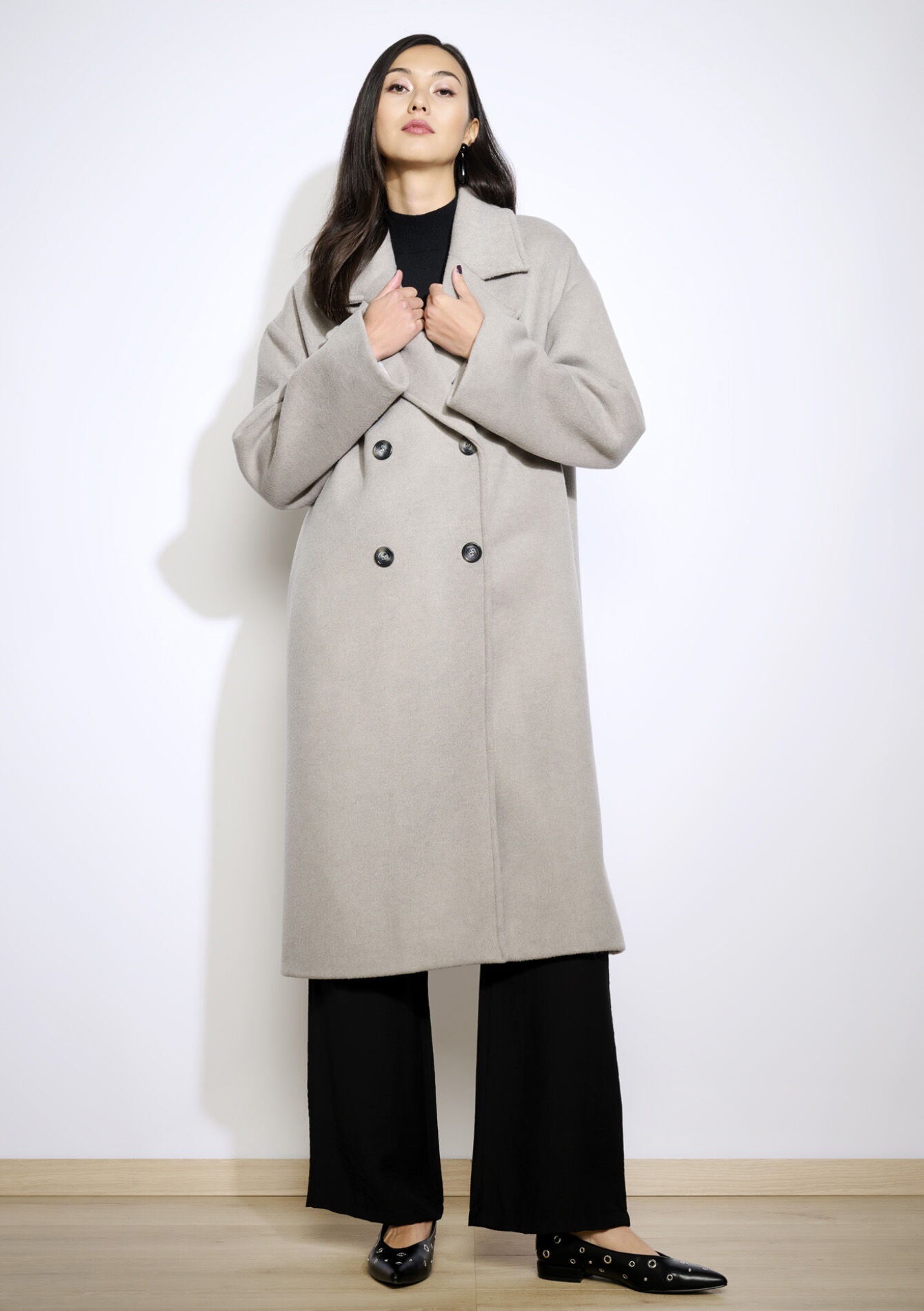 Oversized jas met dubbele knopen