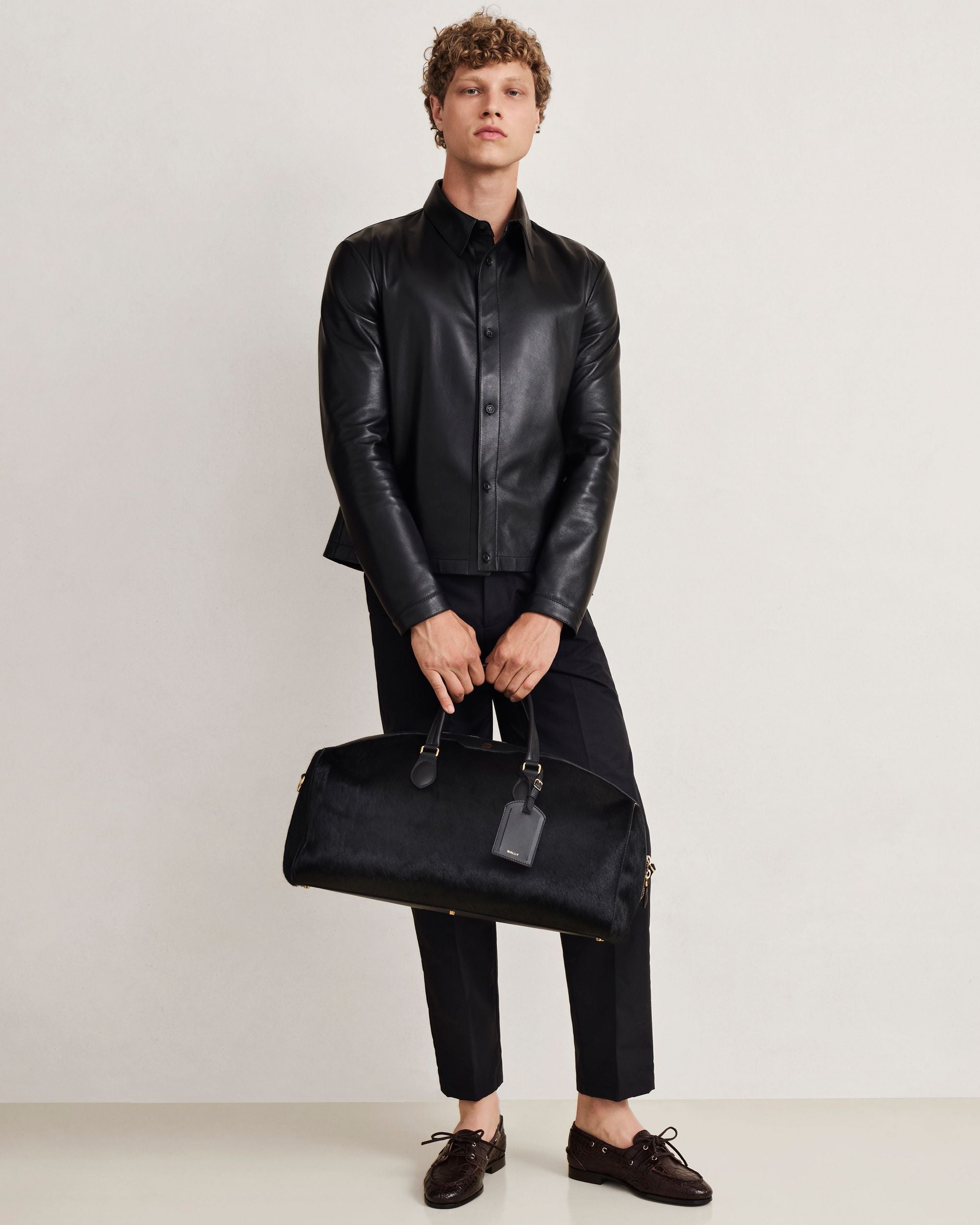 Beckett Duffle Bag aus schwarzem Ponyhaar
