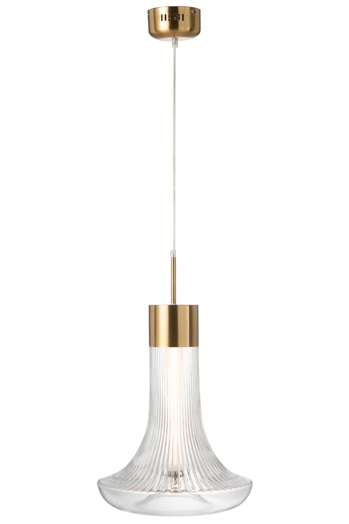 J-Line hanglamp - metaal - transparant/goud - LED lichtjes