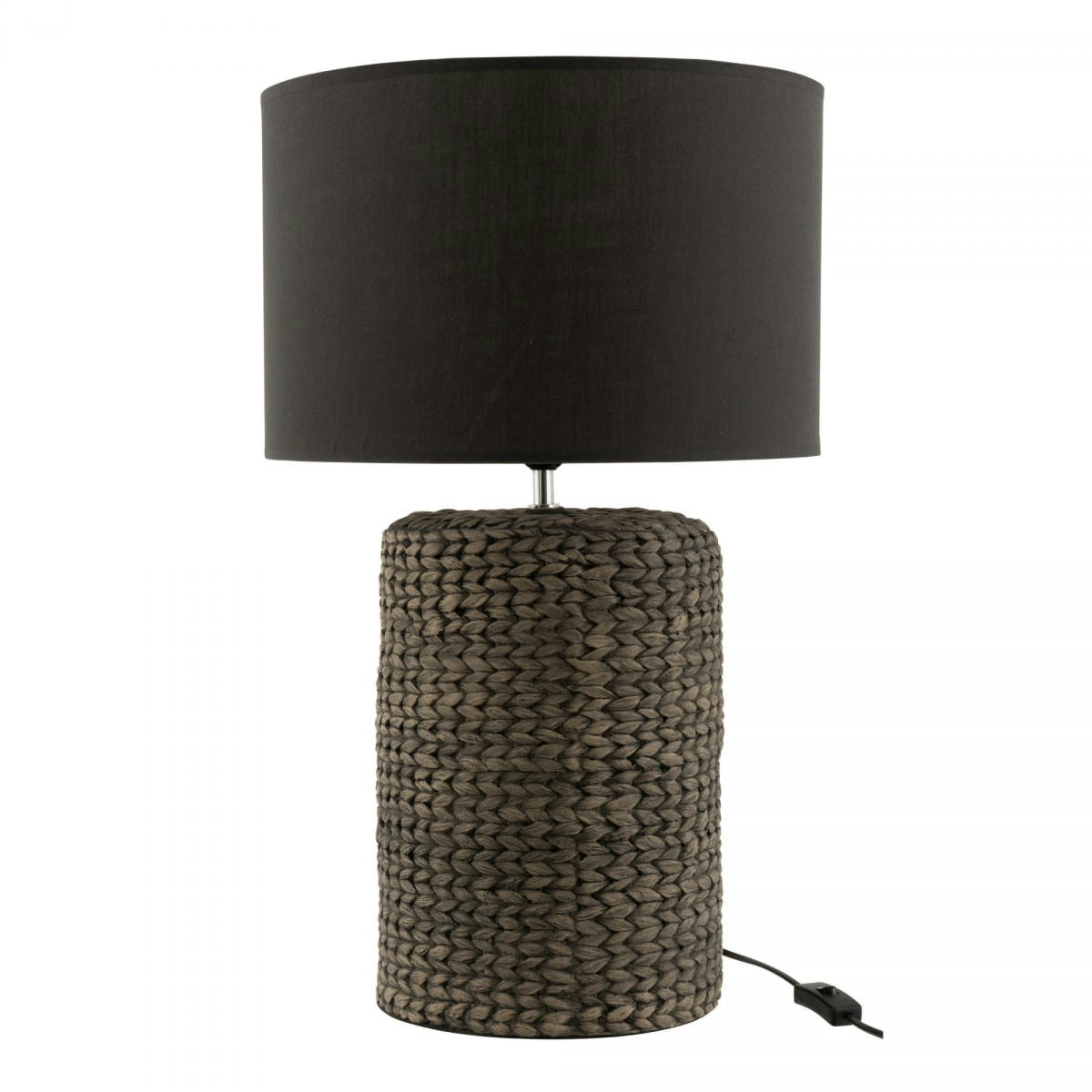 TRESSIA - Lampe design avec pied tressé noir