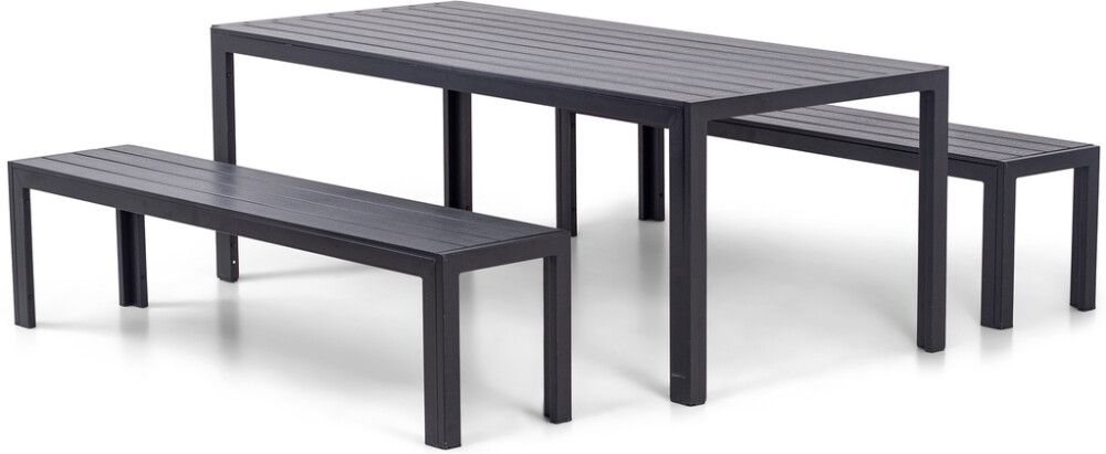 HAGEBENK SUNFUN BORDEAUX SVART STÅL 185CM