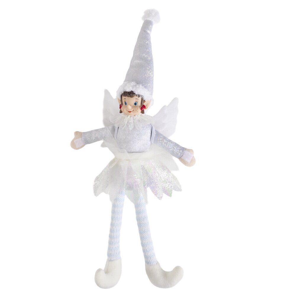 Lutin farceur fée blanche H38 cm