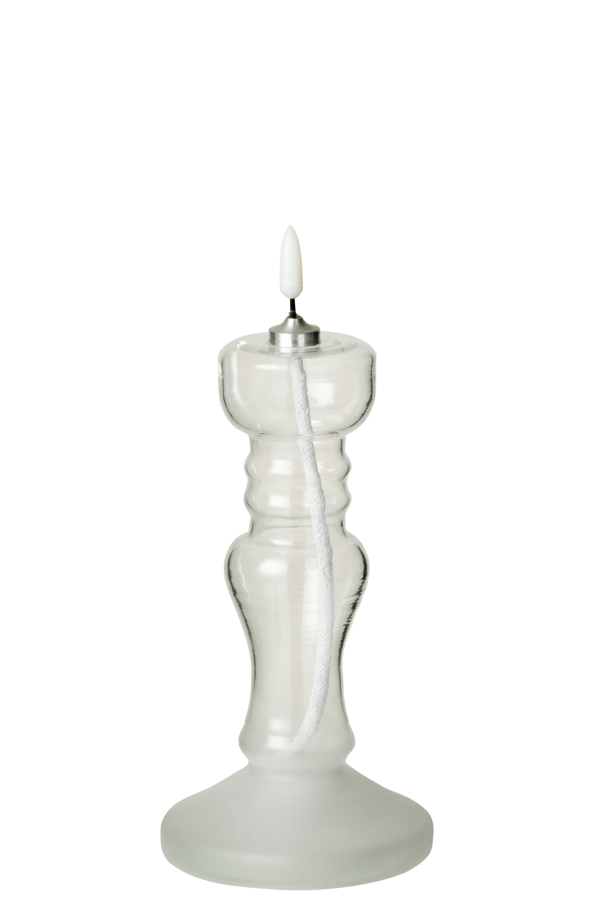 J-Line kaars - glas - transparant - LED lichtjes