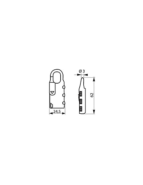 Cadenas à combinaison Nomad rectangle, 3 chiffres, intérieur, anse acier, 30mm - THIRARD