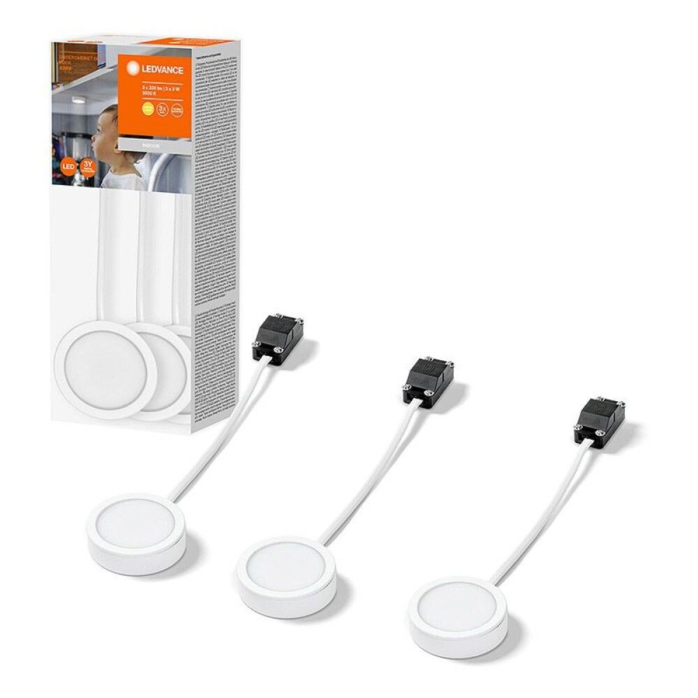 DOWNLIGHT LEDVANCE PUCK TIL UNDERSKAP 3STK HVIT