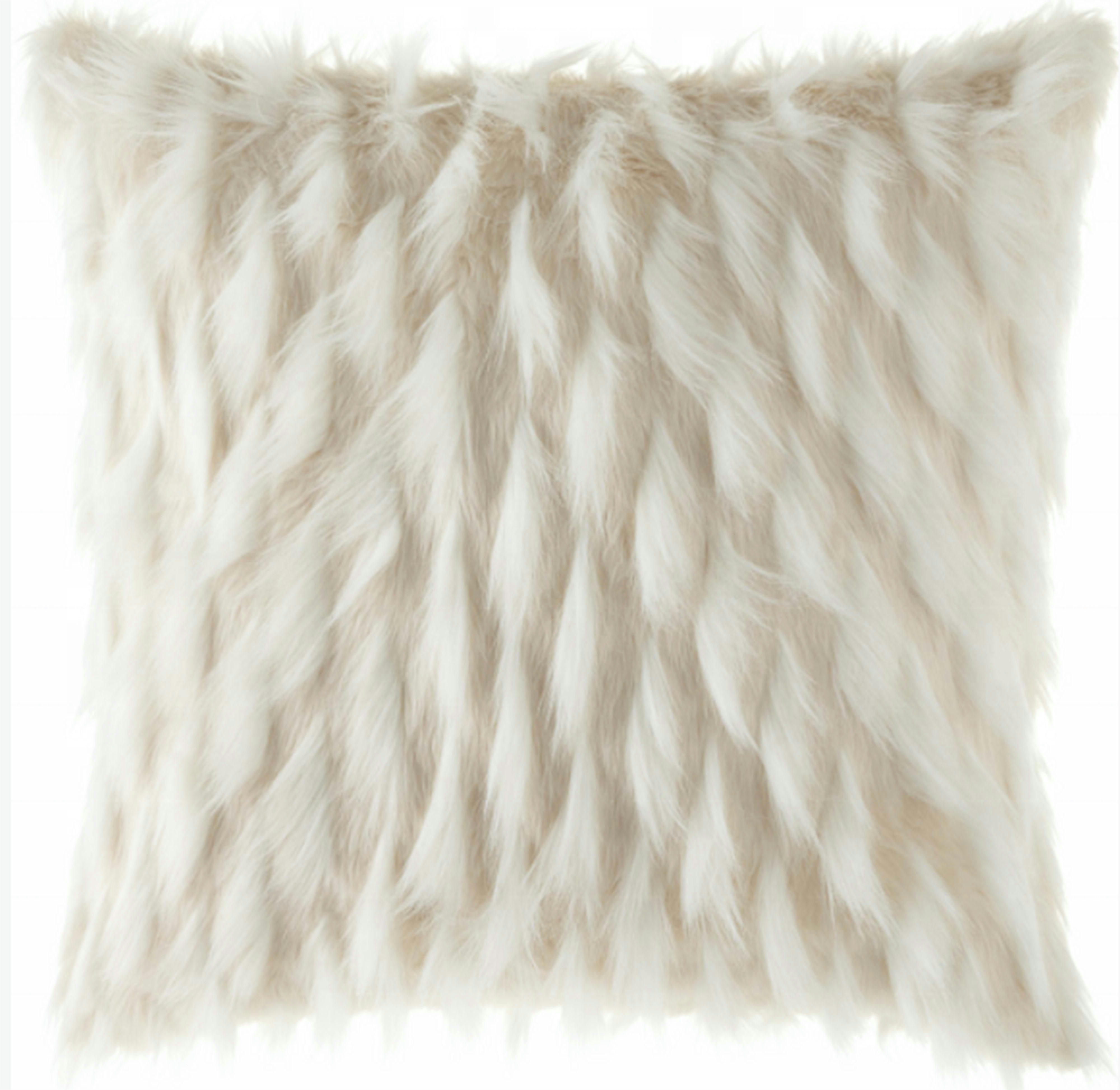 - Coussin en fausse fourrure blanche fluffy