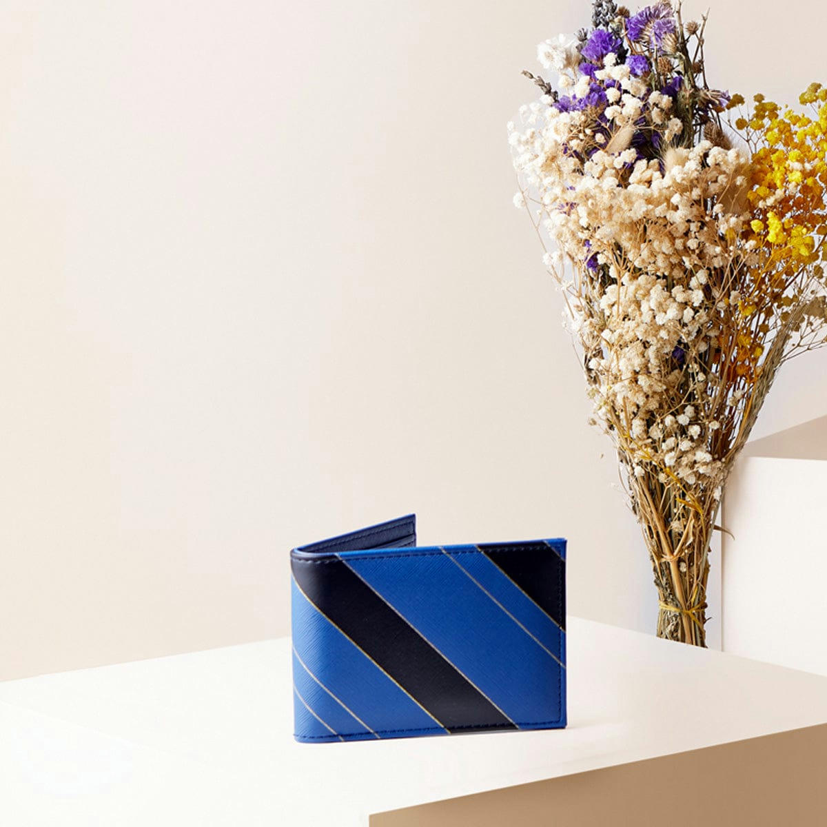 - Portefeuille Homme - Bandes Bleu Marine Et Noires