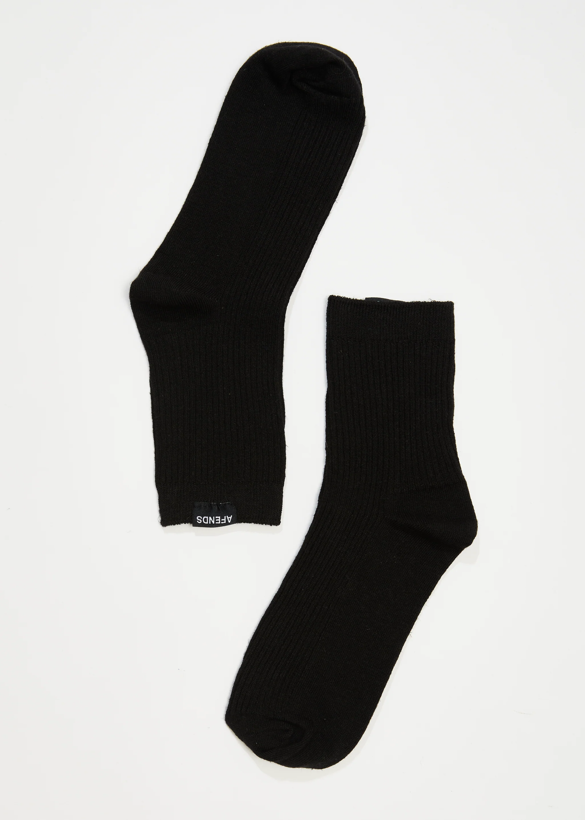 AFENDS Unisex The Essential - Rib Socks - Black