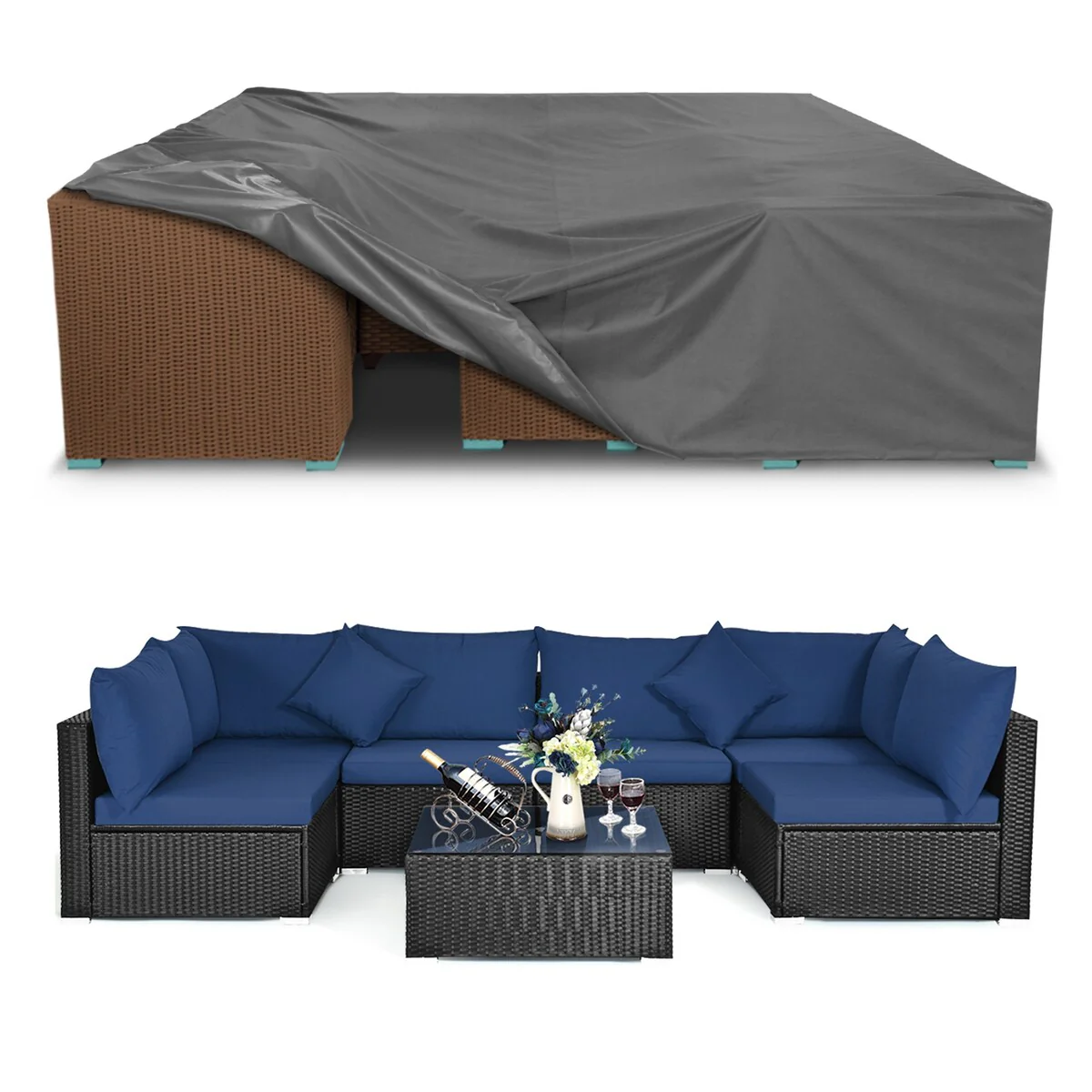 500D Patio Furniture Covers Thickening Outdoor Cover Protective