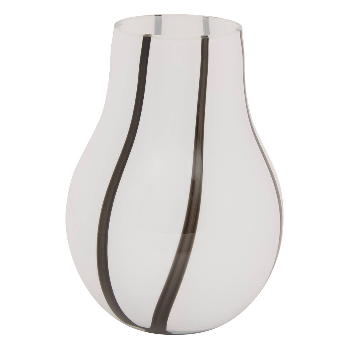 Vase "Piero" Black & White, H.20.5 cm