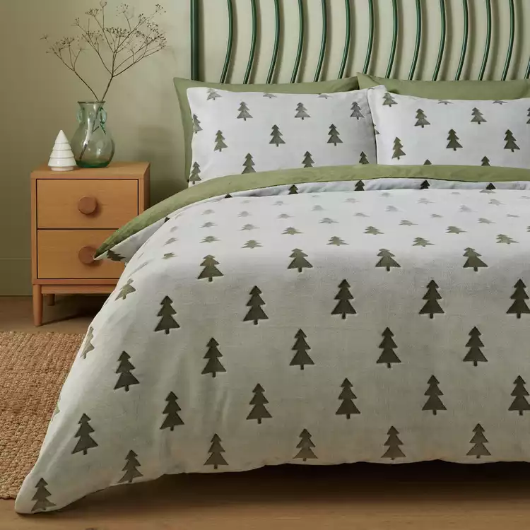 Argos Home Xmas Trees Fleece Bedding Set - Single