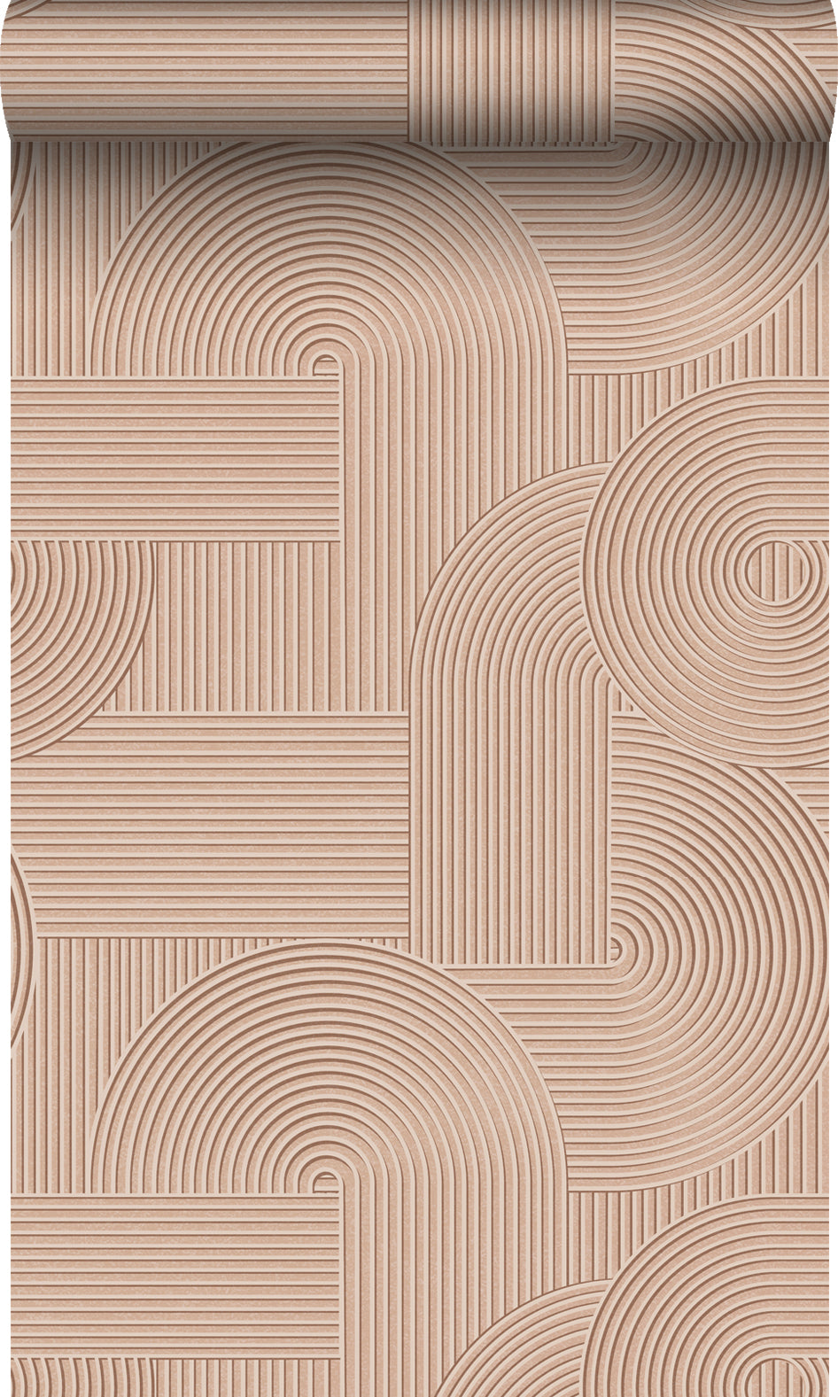 Origin Wallcoverings behang grafisch 3D motief terracotta roze - 53 cm x 10.05 m - 348017