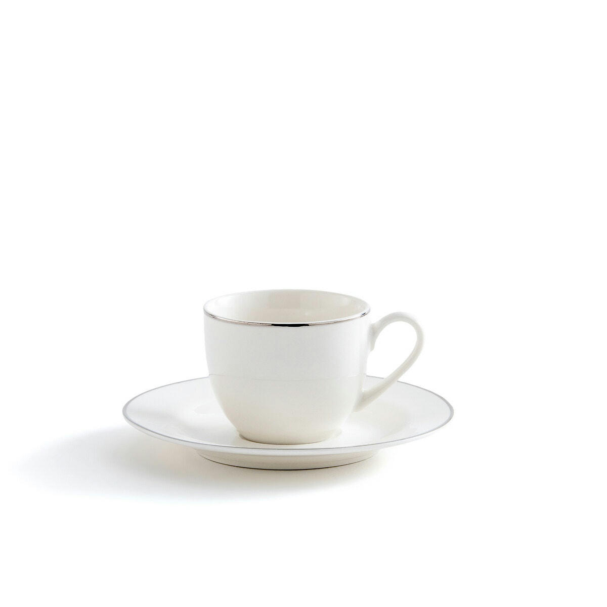Lot de 4 tasses/sous-tasses à café Histoire Argent
