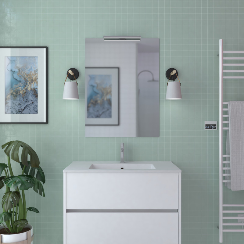 Miroir rectangulaire Atos avec applique LED 60 x 105 cm AURLANE