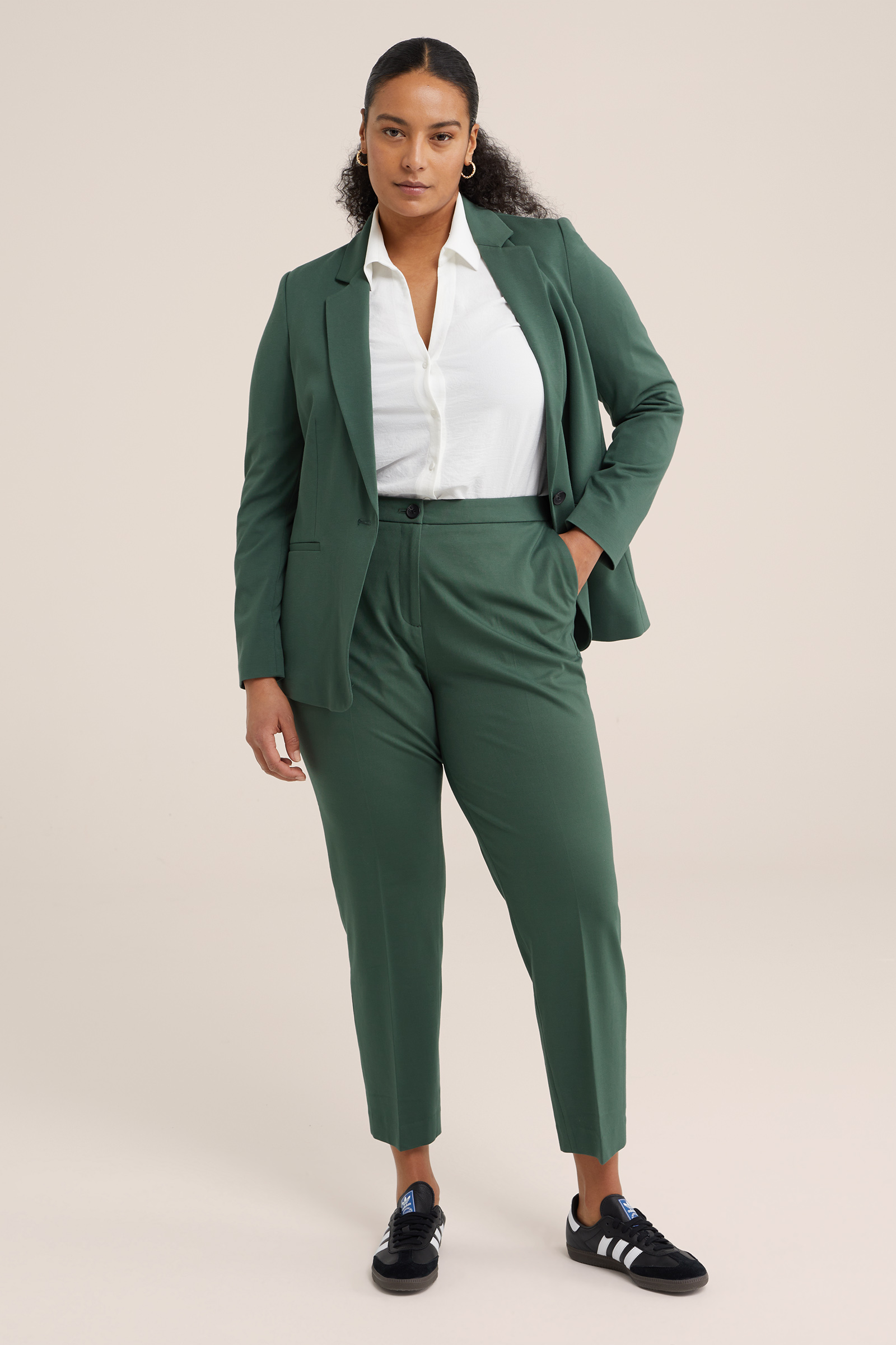 Dames slim fit pantalon met stretch - Curve