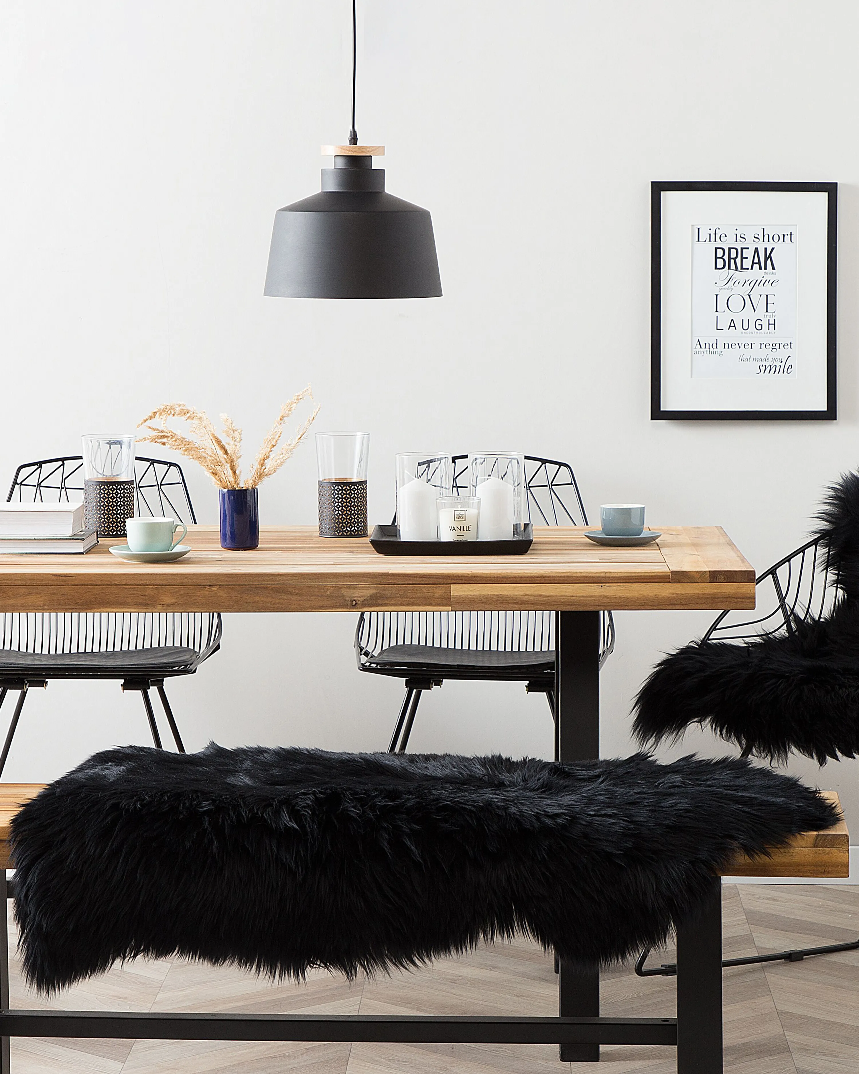 Sheepskin Rug ULURU Black 65 x 110 cm