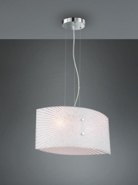Lampa wisząca srebrno-biała ELISA 2xE27x40W wym: 150x40x40 cm Trio