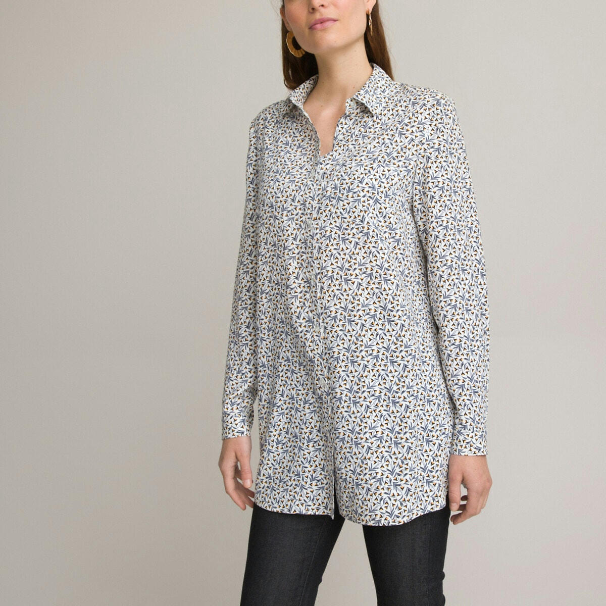 Tunique, imprimé floral, manches longues