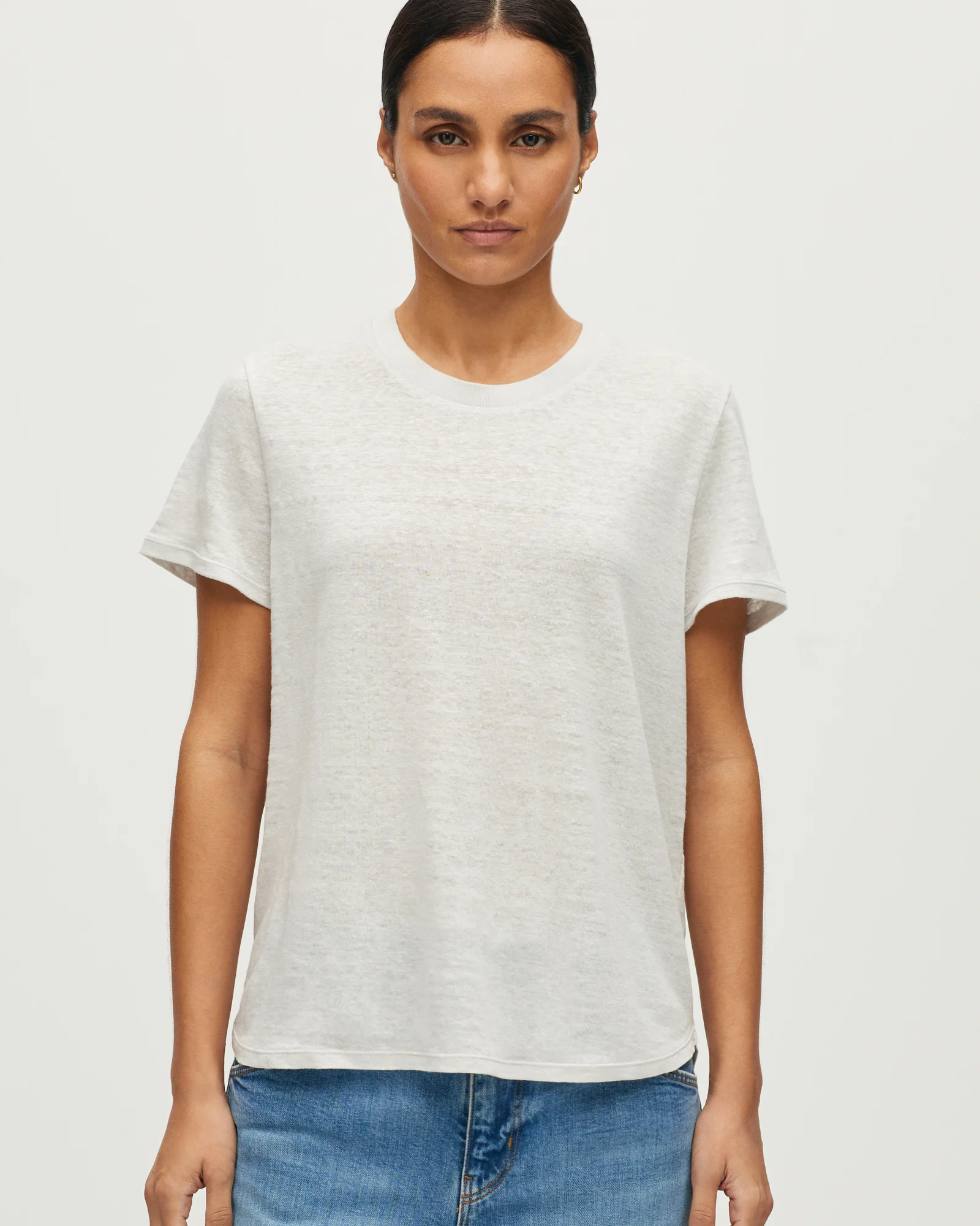 T-shirt col rond en lin AMANDINE