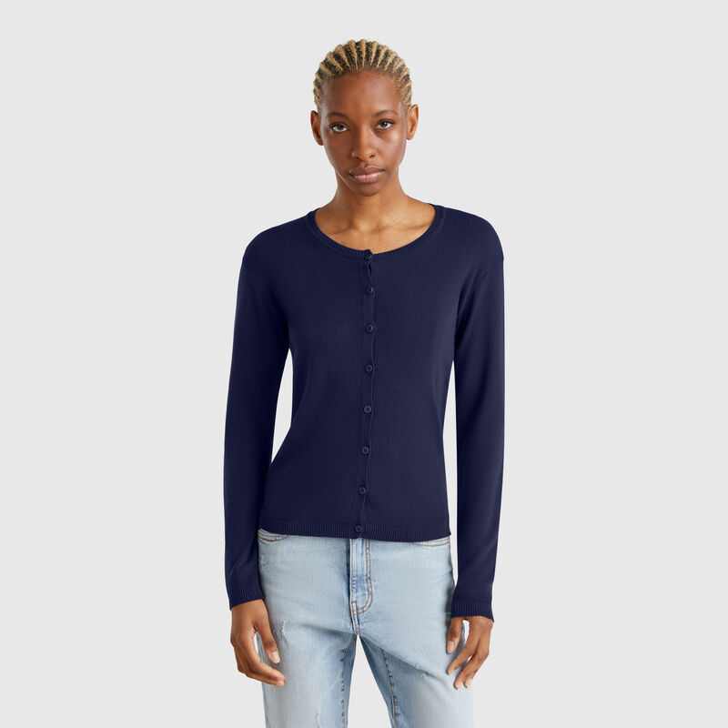 Midnight blue 100% cotton cardigan