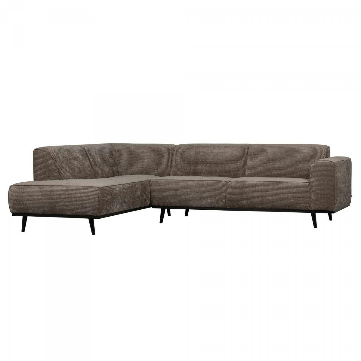 STATEMENT - Canapé d'angle gauche en tissu côtelé taupe