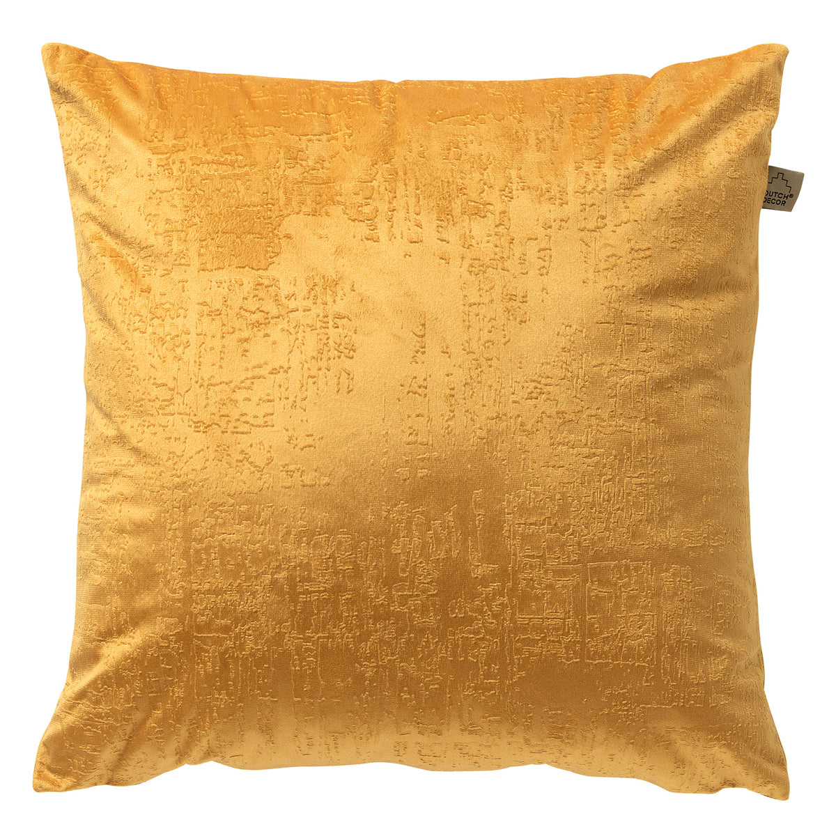 ELON - sierkussen 45x45 cm - subtiele structuur - effen kleur - Chai tea - geel