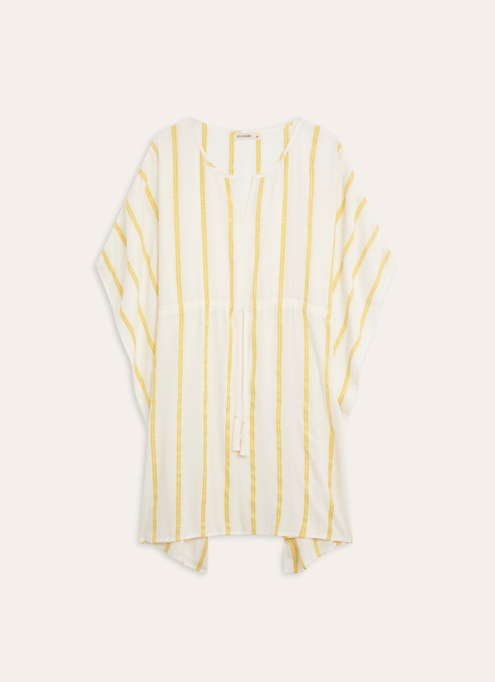 TUNIQUE FORME AMPLE à RAYURE BRODÉE JAUNE