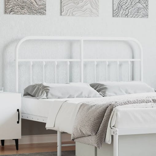 NNEVL Metal Headboard White 137 cm