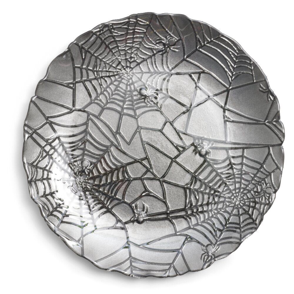 Assiette à dessert en verre gris Halloween Ø21cm