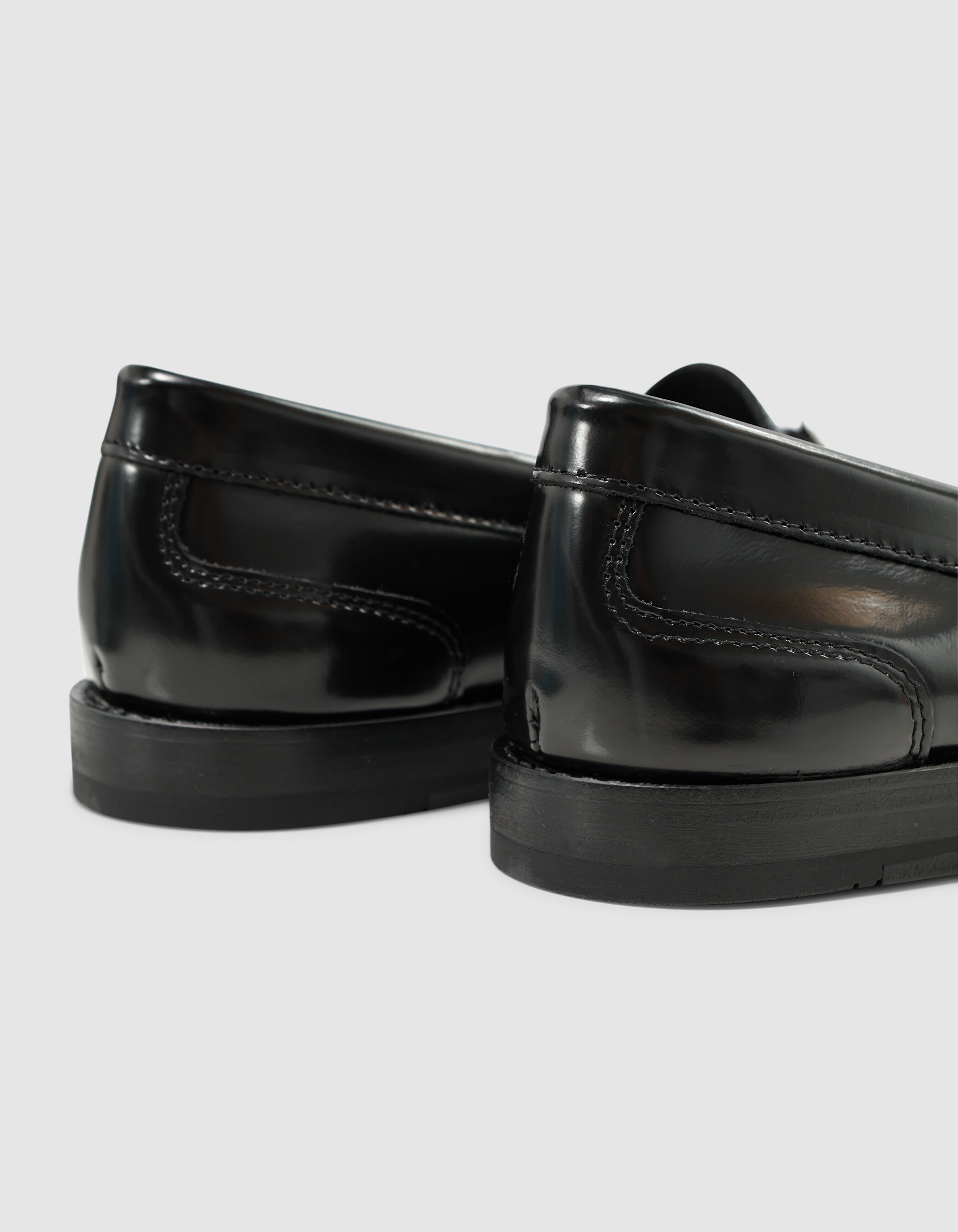 Mocassins noirs cuir glacé Femme