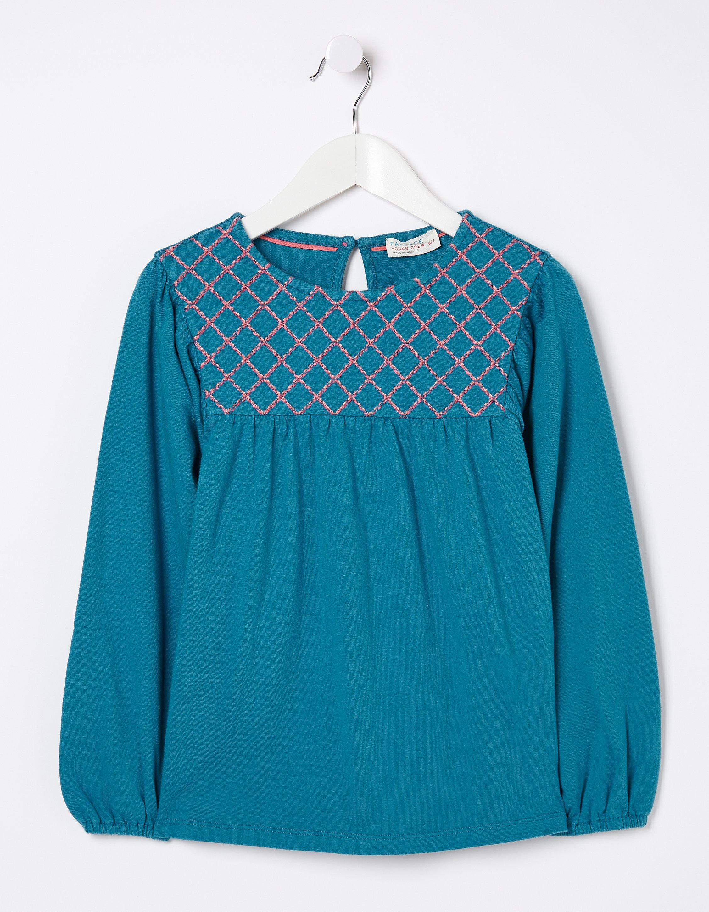 Embroidered Jersey Top