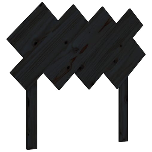 NNEVL Bed Headboard Black 92x3x81 cm Solid Wood Pine
