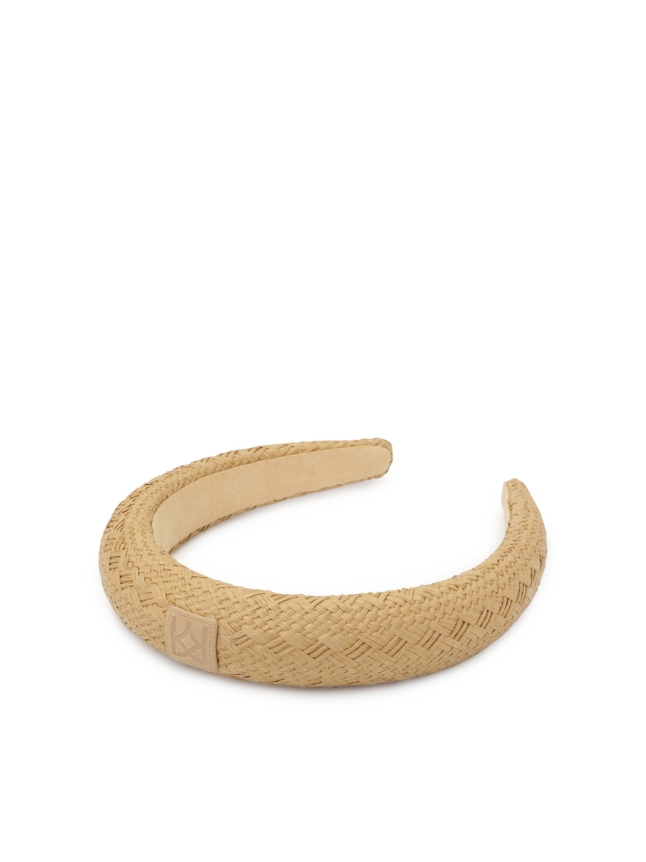 Light brown paper straw headband