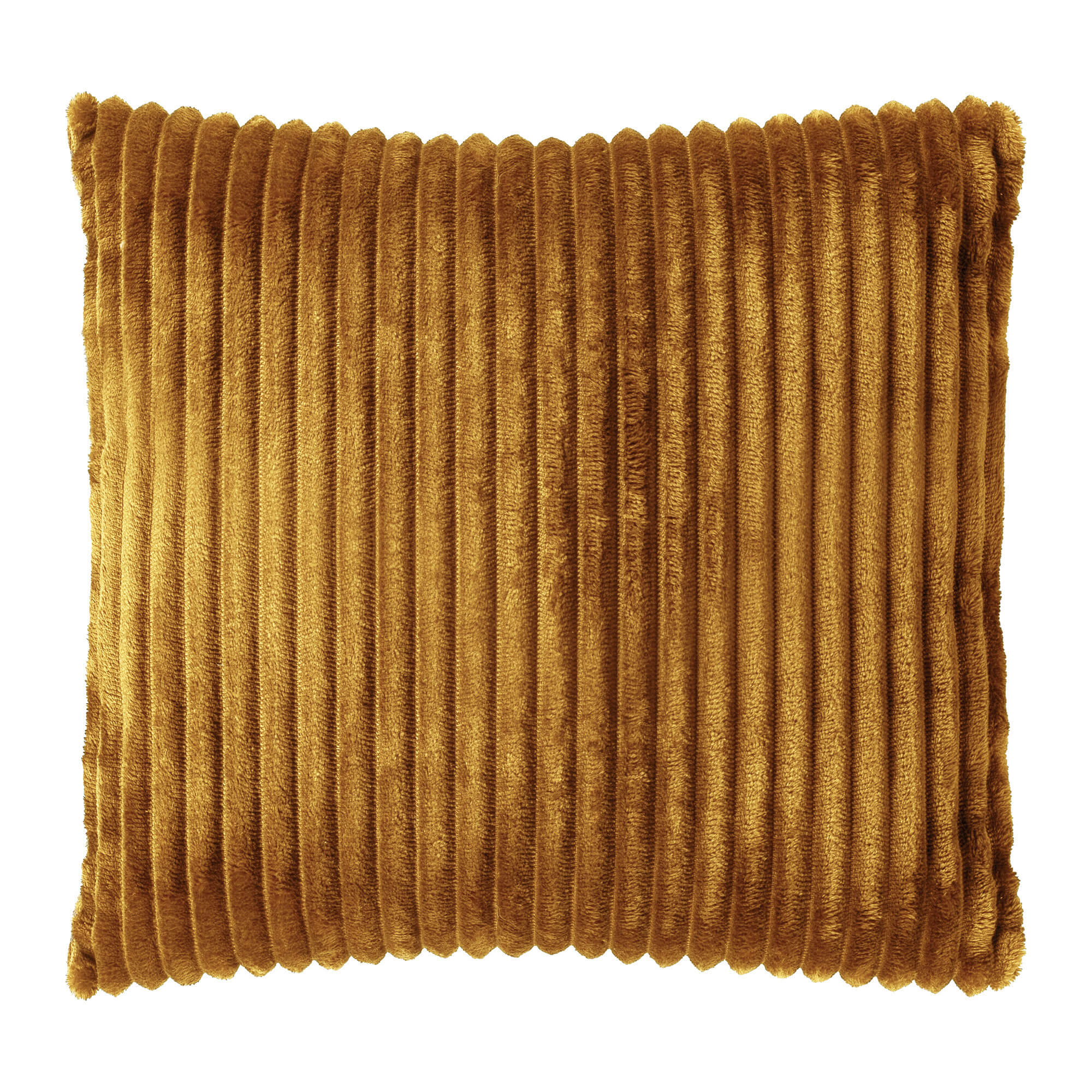 MART - sierkussen 45x45 cm - zacht ribfluweel - gerecycled - Chai Tea - geel